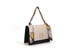 Lucky Bees Bolso Bandolera Crema y Azul Oscuro
